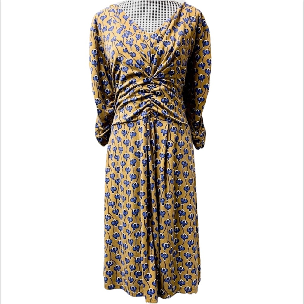 Boden Ruched Sleeve Jersey Sheath Dress Size 14